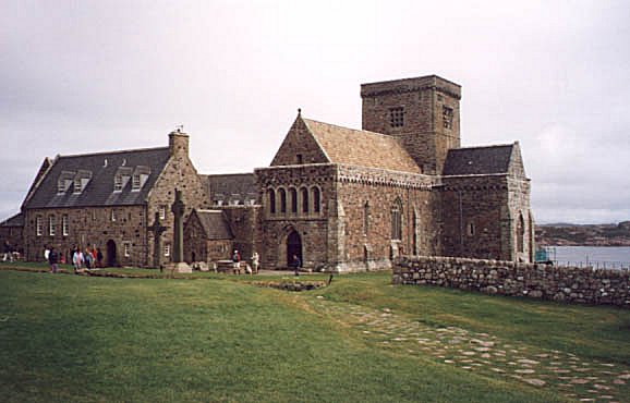 a non-clickable picture of the restored abbey on Iona